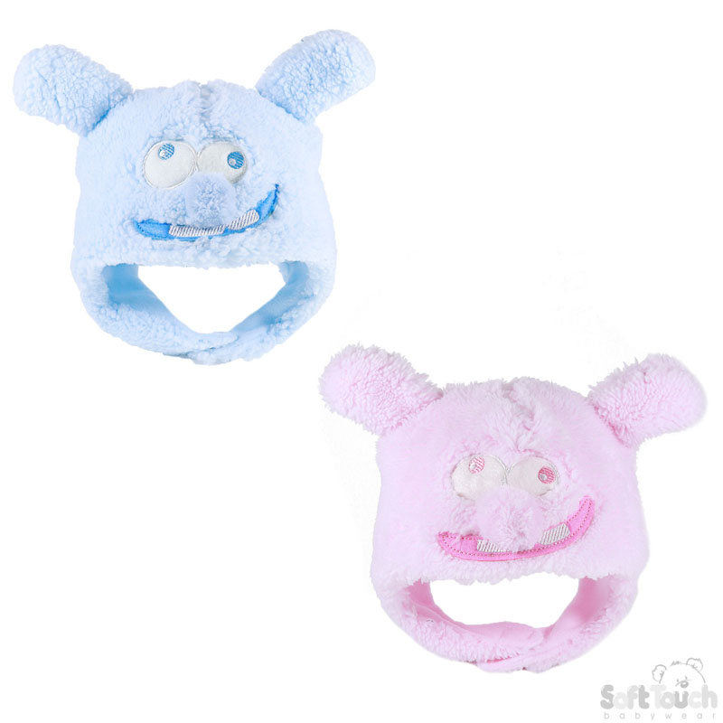 Pink/Blue Fleece Hat W/'Pom Pom' Nose H450