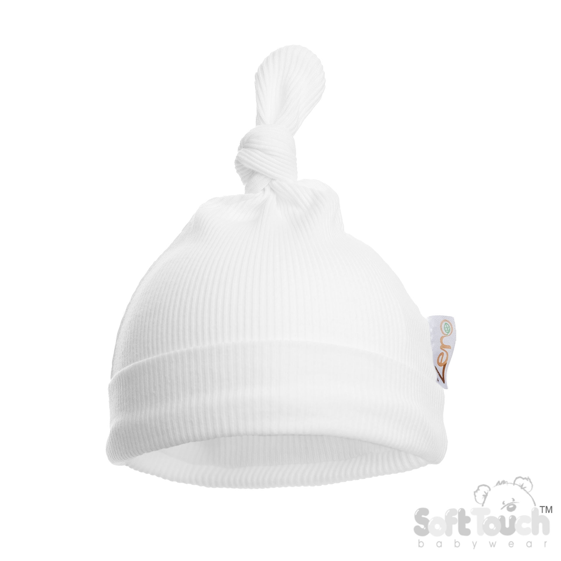 White Ribbed Knotty Hat No. H4500-W