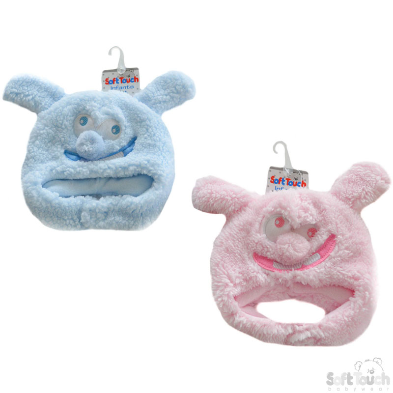 Pink/Blue Fleece Hat W/'Pom Pom' Nose H450