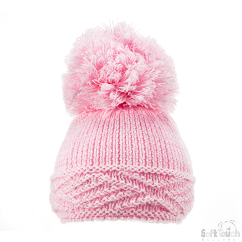 Pink Hat W/Diamond Design No. H468-P