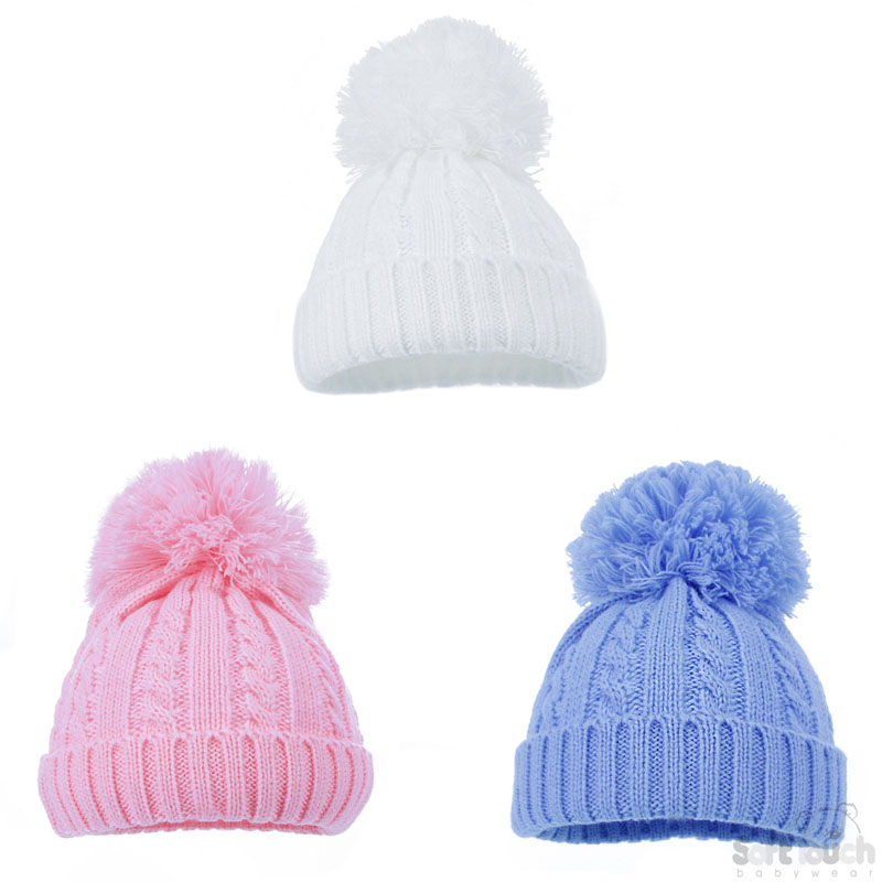 Large Cable Pom Pom Hat No. H472-M