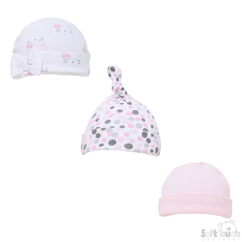 Girls 3 Pack Hats: Bunny No. H51