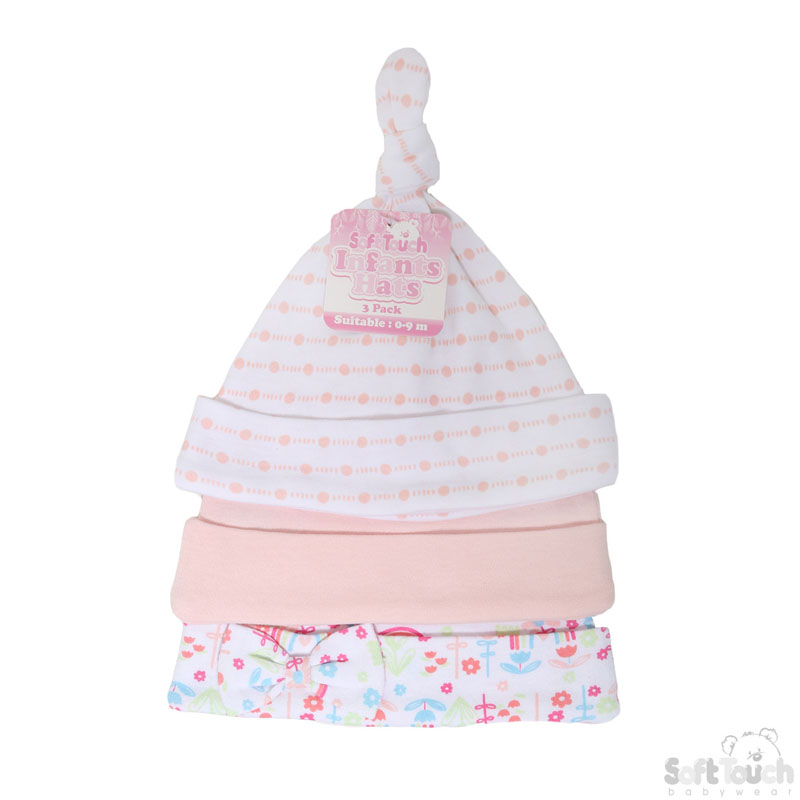 Girls 3 Pack Hats: Rainbow No. H53