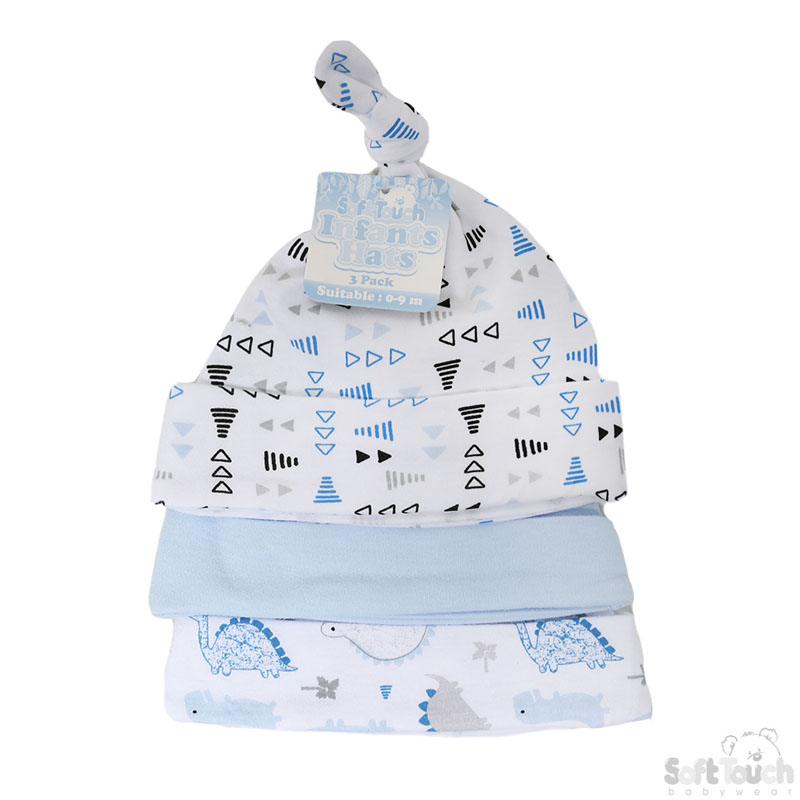 Boys 3 Pack Hats: Dino No. H54