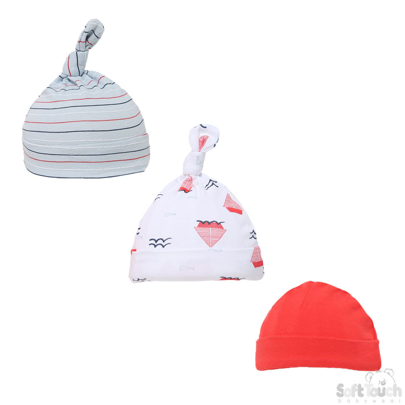 Boys 3 Pack Hats : Nautical No. H57