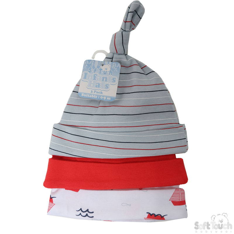Boys 3 Pack Hats : Nautical No. H57