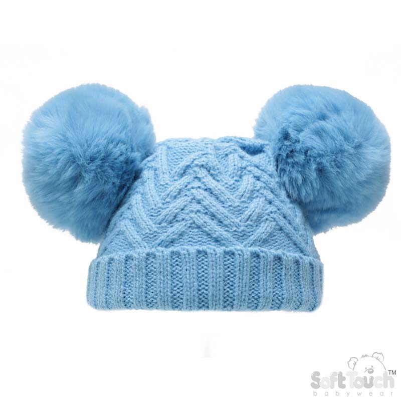 Blue Cheveron Hat W/Inner Lining H630-B-SM NB-6m