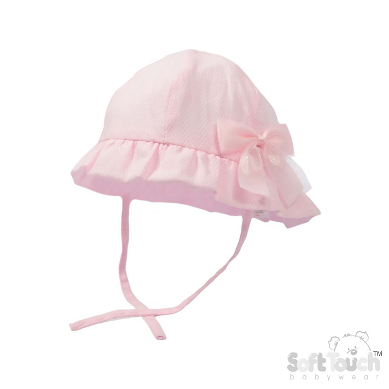 Pink Zig Zag Summer Hat w/Bow No. H64-P