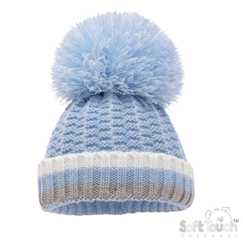 Blue Ribbed Hat : No. H648-B-BP