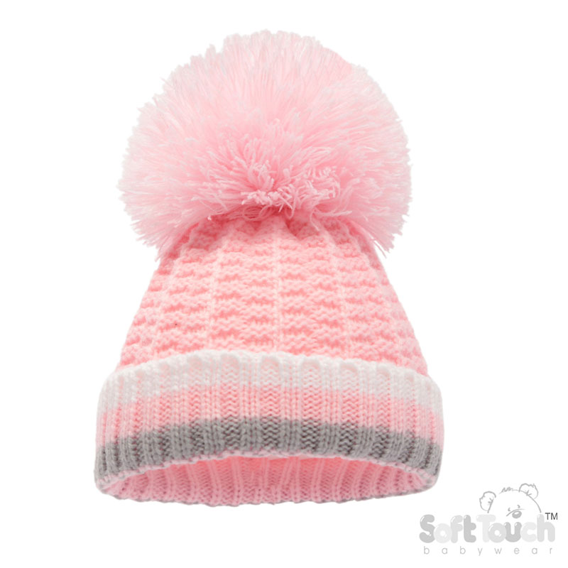 Pink Ribbed Hat : No. H648-P-BP