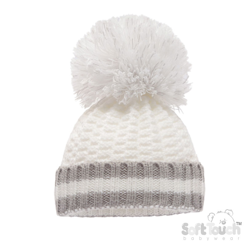 White Ribbed Hat : No. H648-W-BP