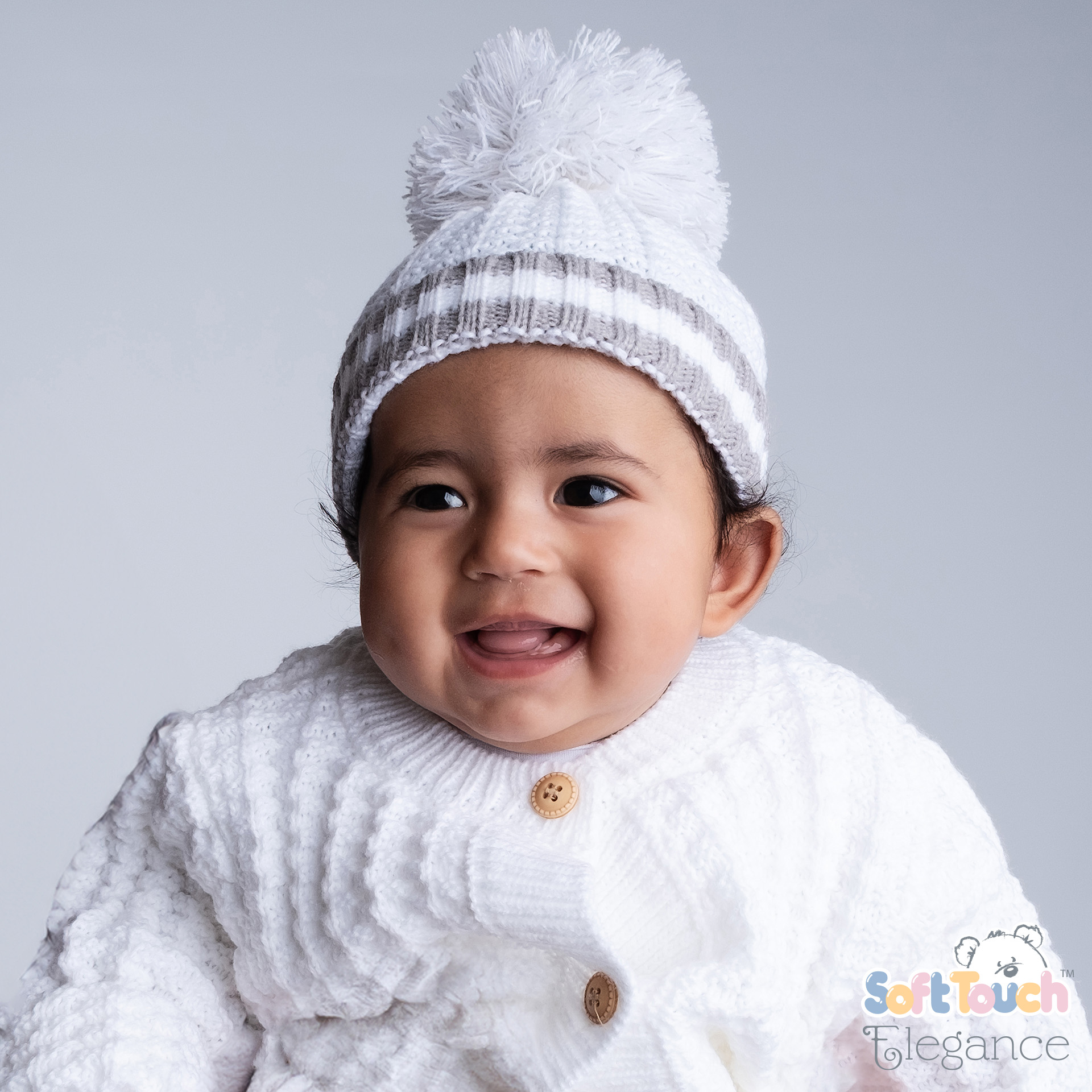 White Ribbed Hat : No. H648-W-BP