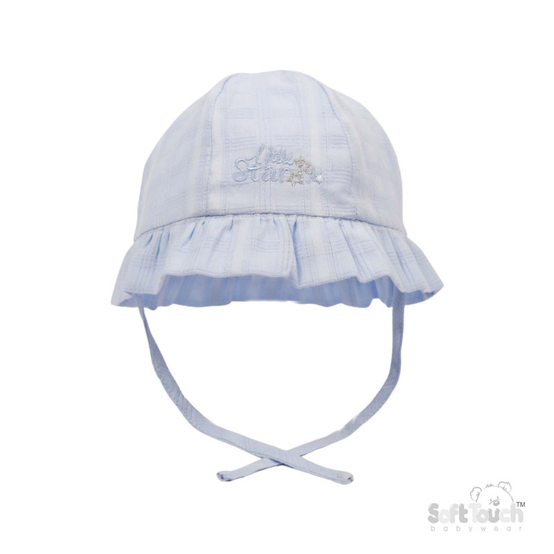 Plain Blue Summer Hat w/Little Star Emb No. H66-B