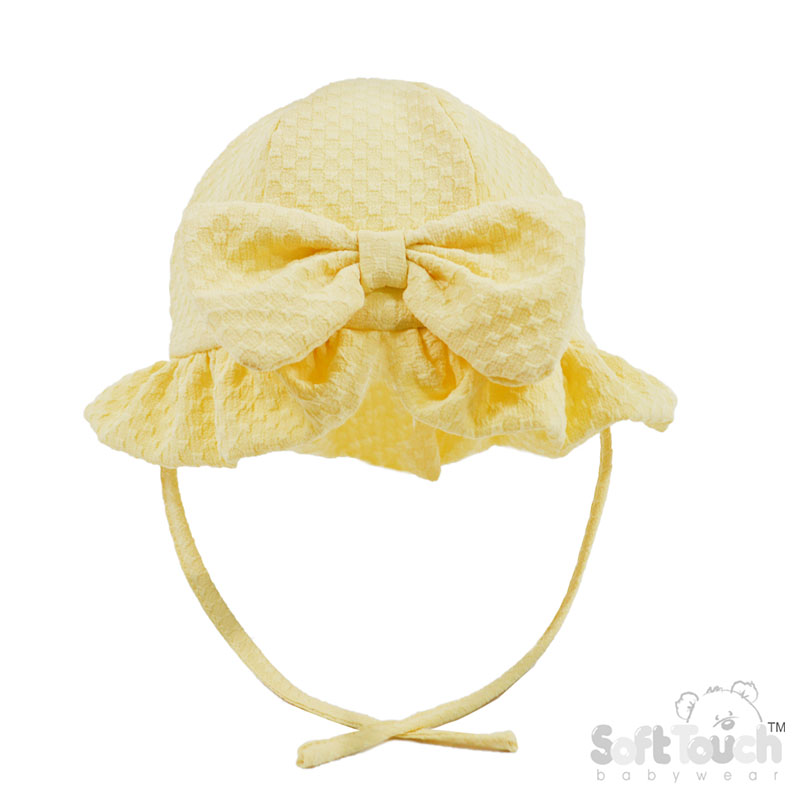 Lemon Checked Summer Hat w/Bow No. H68-LEM