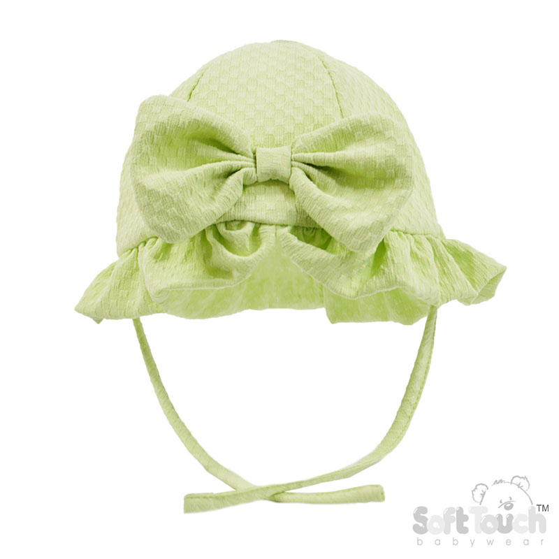 Mint Checked Summer Hat w/Bow No. H68-MI