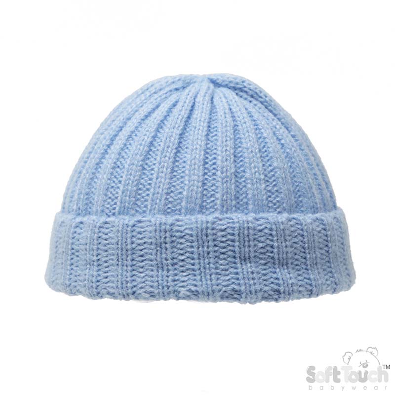 Newborn Blue Ribbed Hat No. H700-B-NB