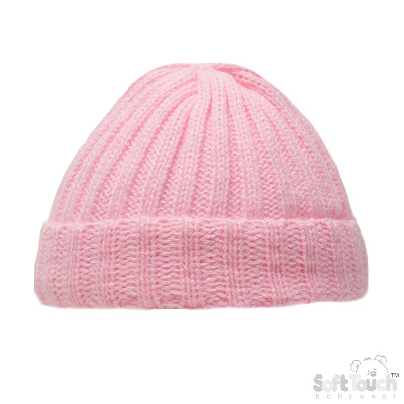 Newborn Pink Ribbed Hat No. H700-P-NB