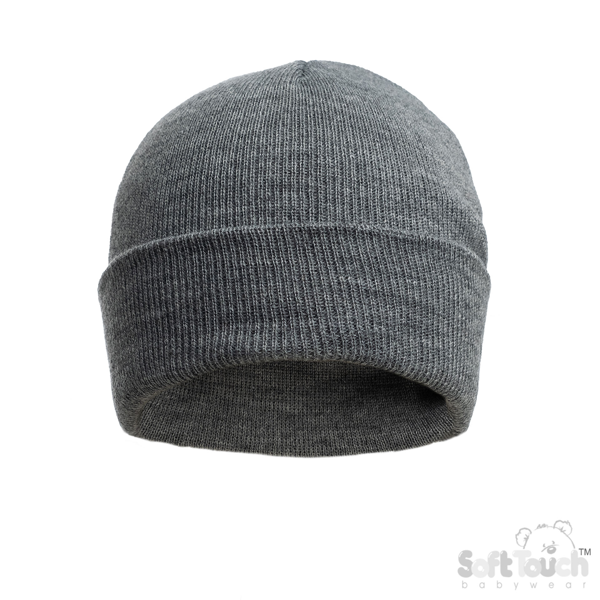 Grey Infants (NB-12m) Acrylic Brushed Hat : H702-G