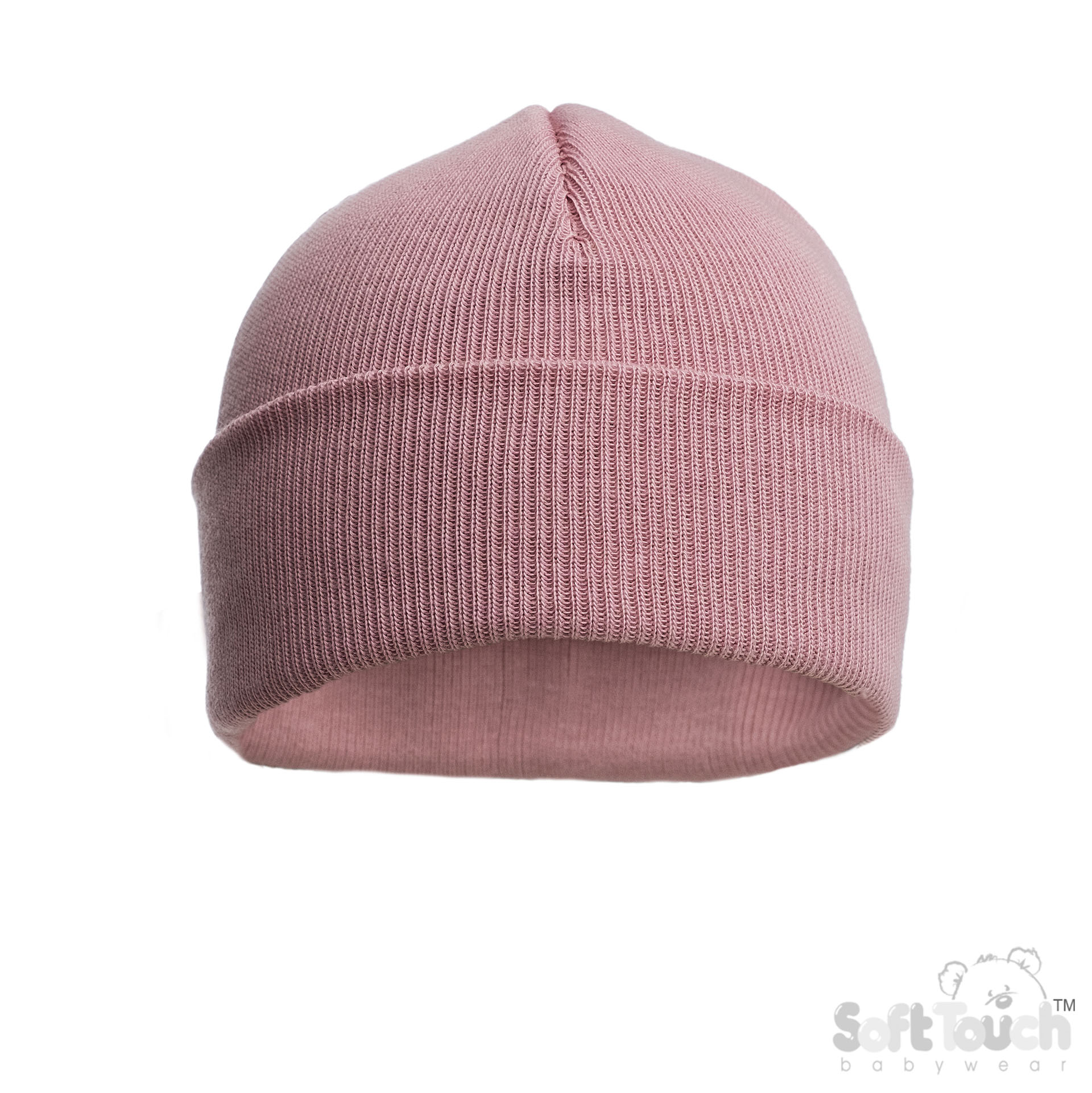 Dusty Pink Infants (NB-12m) Cotton Beanie Hat : H704-C-DP