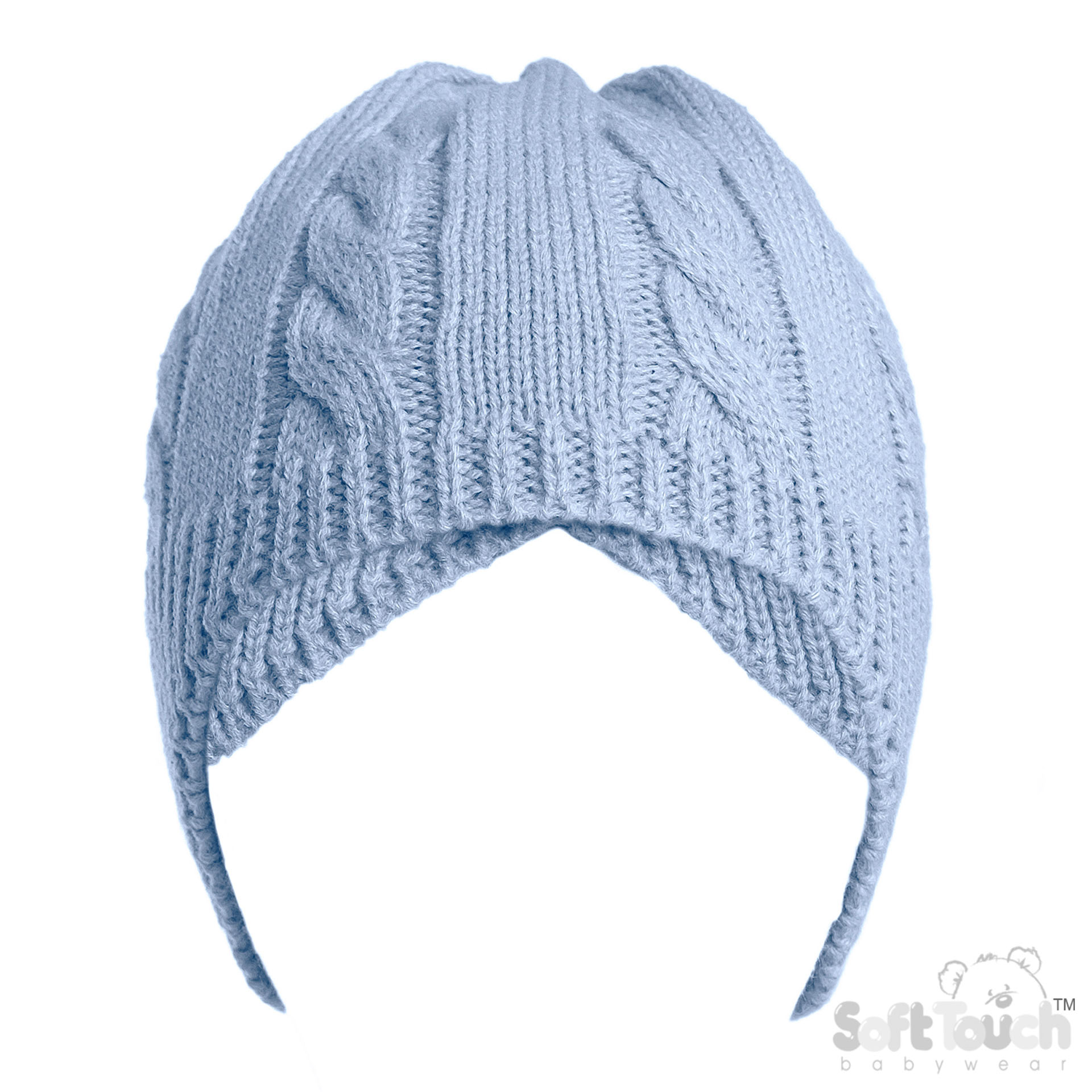 Blue Infants (NB-12m) Acrylic Cable Knit Hat : H706-B