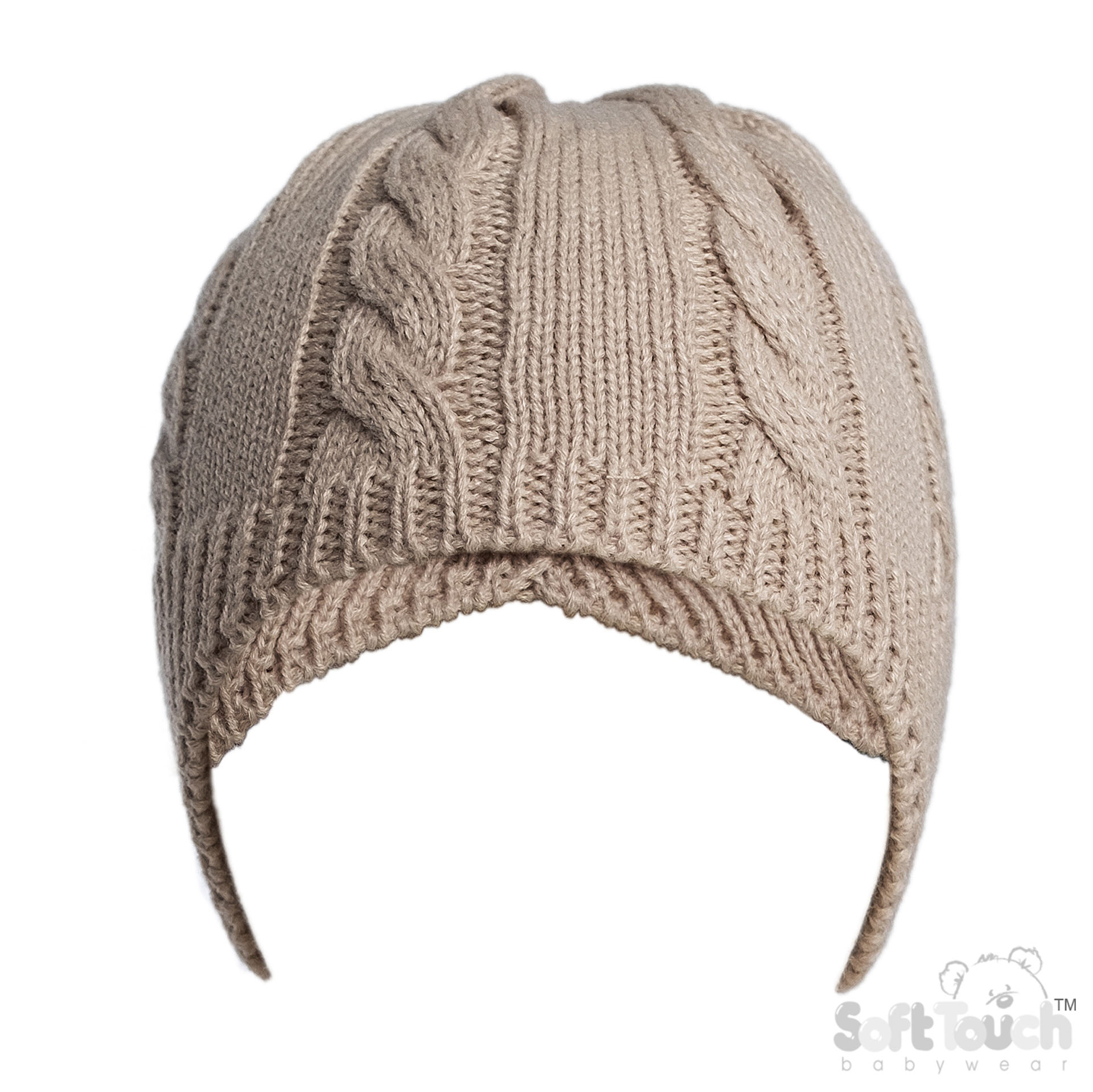 Biscuit Infants (NB-12m) Acrylic Cable Knit Hat : H706-BI