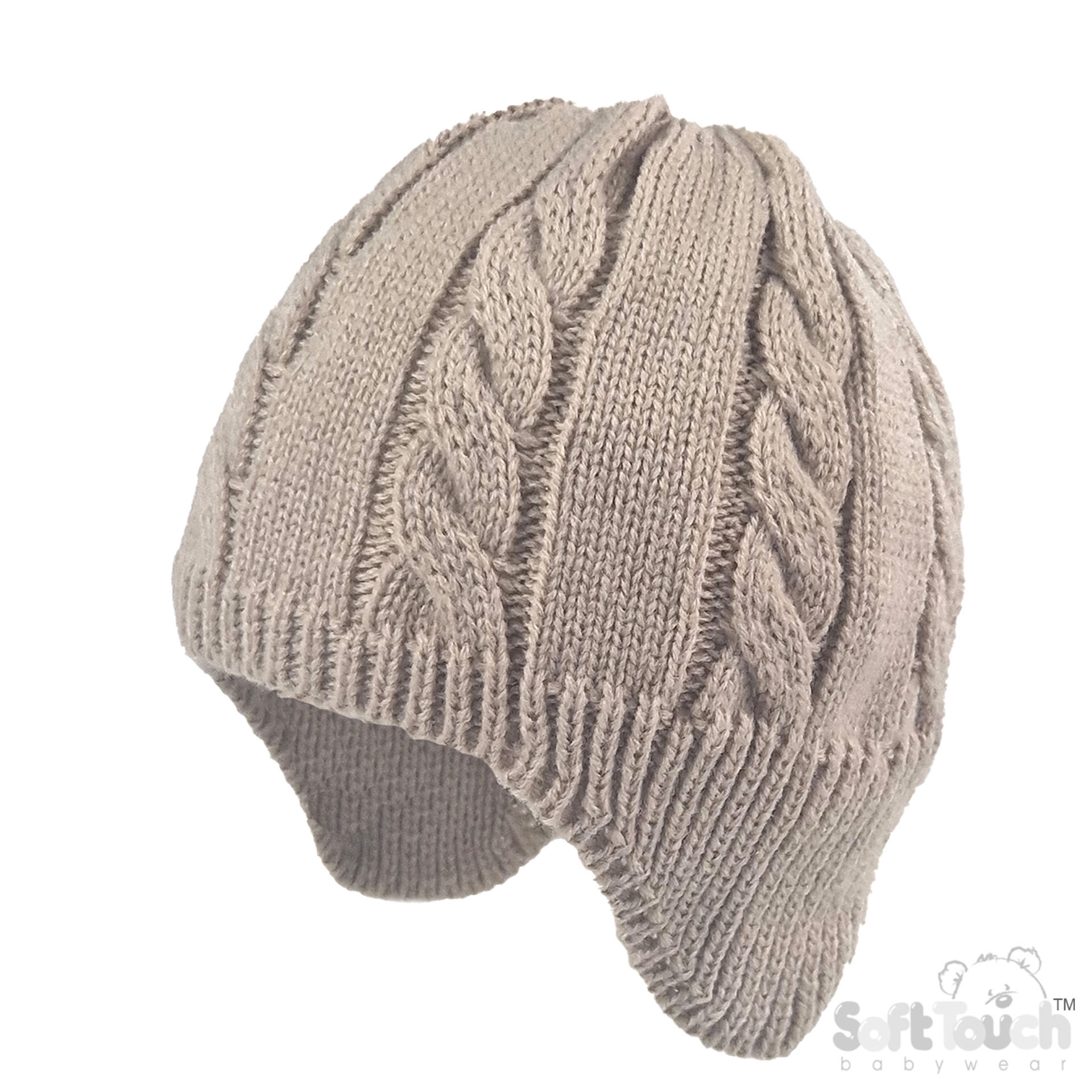 Biscuit Infants (NB-12m) Acrylic Cable Knit Hat : H706-BI
