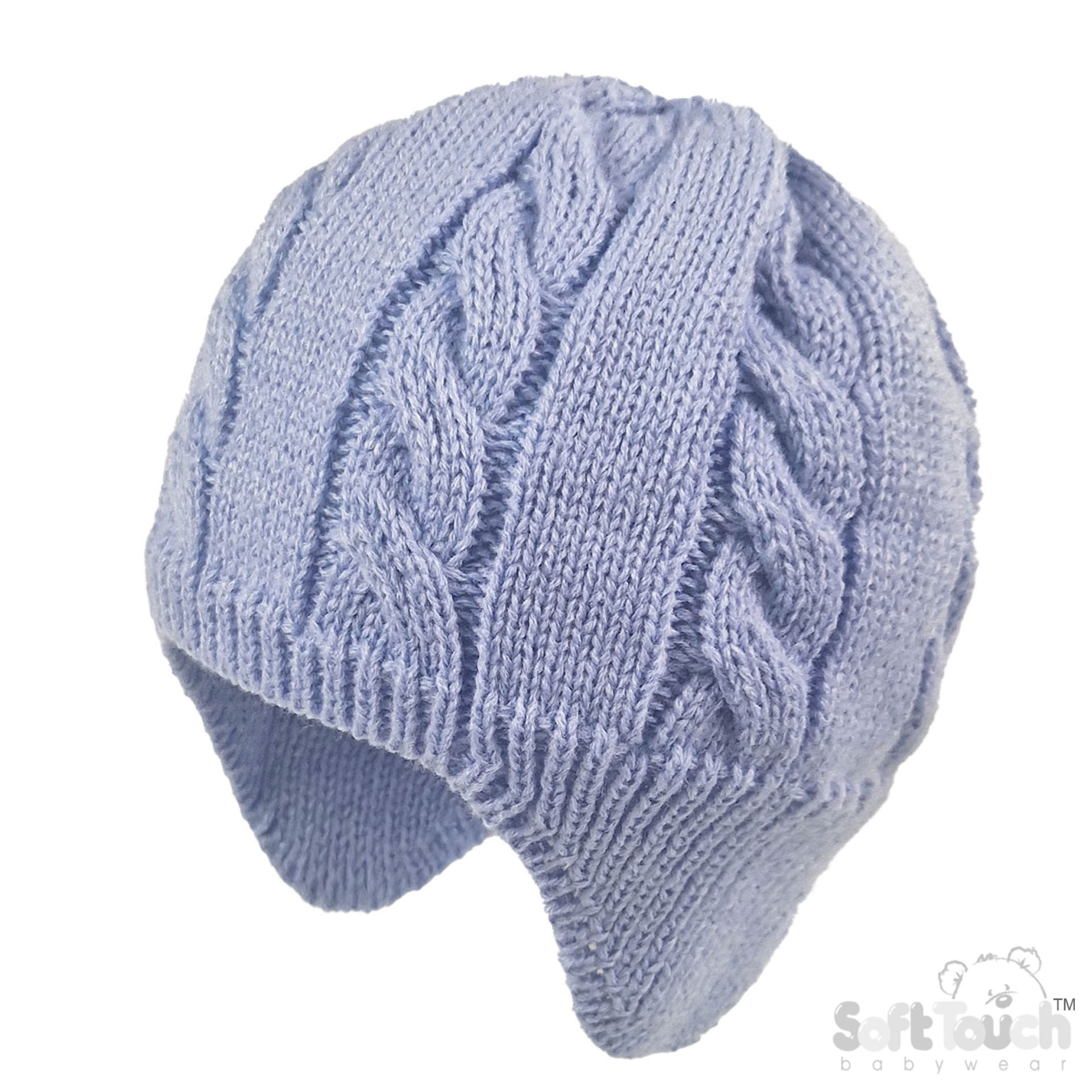 Blue Infants (NB-12m) Acrylic Cable Knit Hat : H706-B