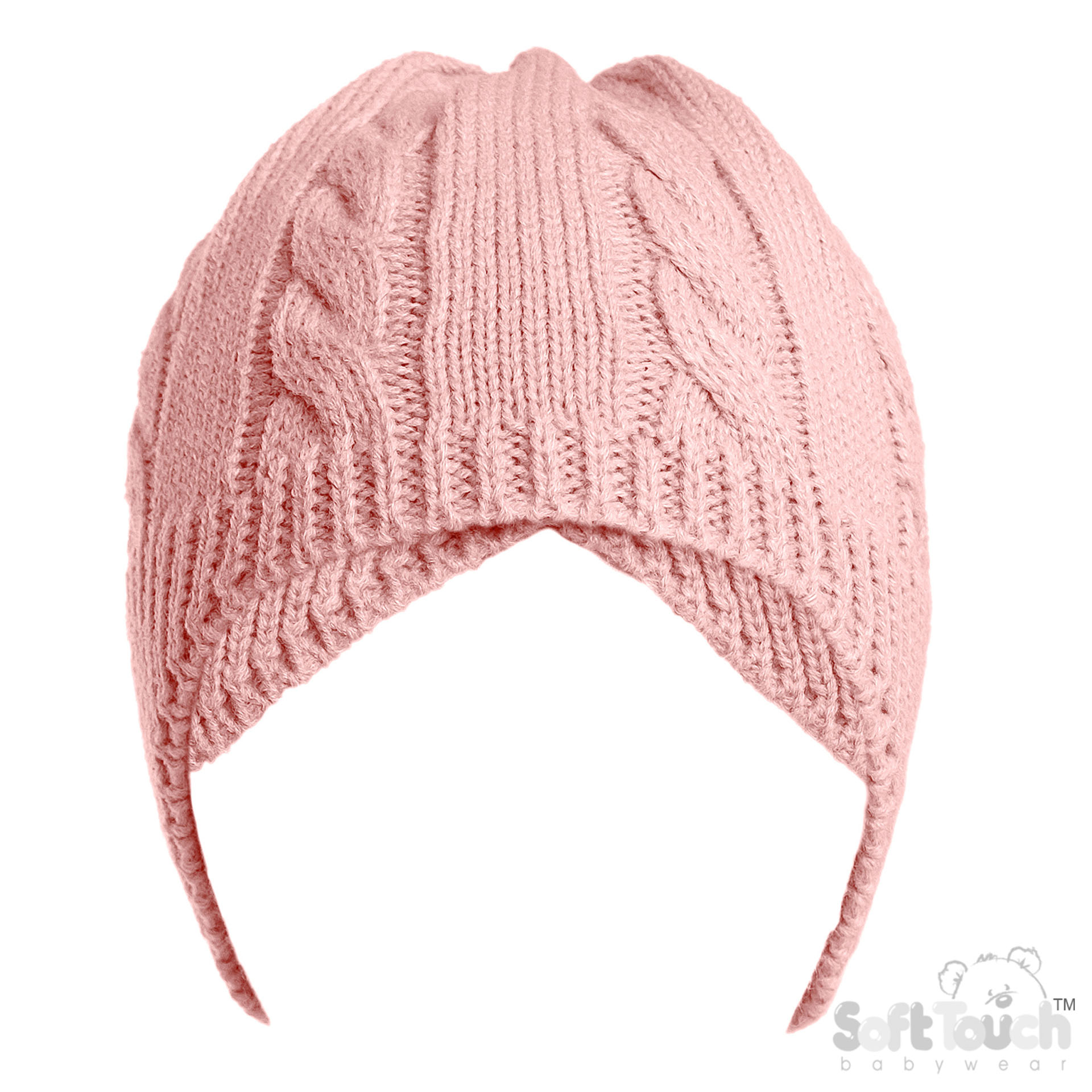 Pink Infants (NB-12m) Acrylic Cable Knit Hat : H706-P