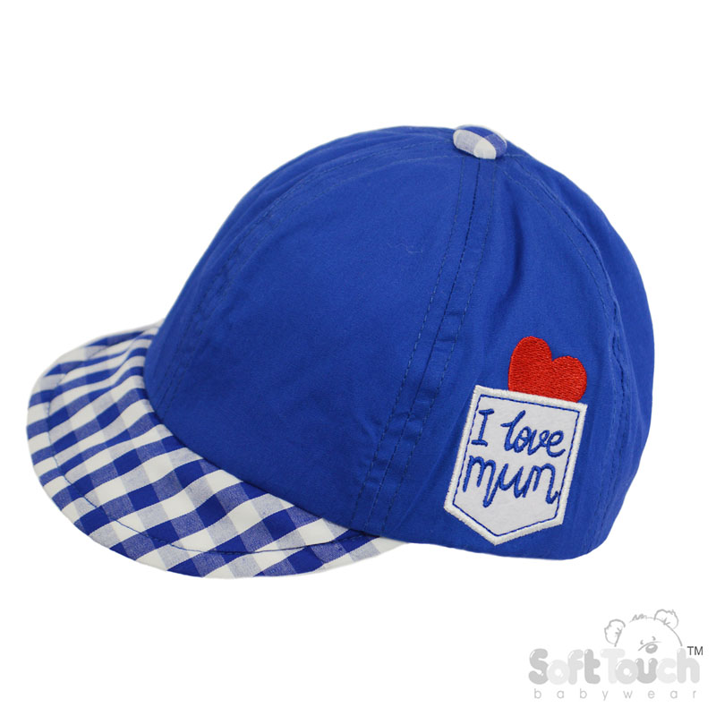 Royal Blue Summer Cap w/'I Love Mum ' Emb' No. H74-RB