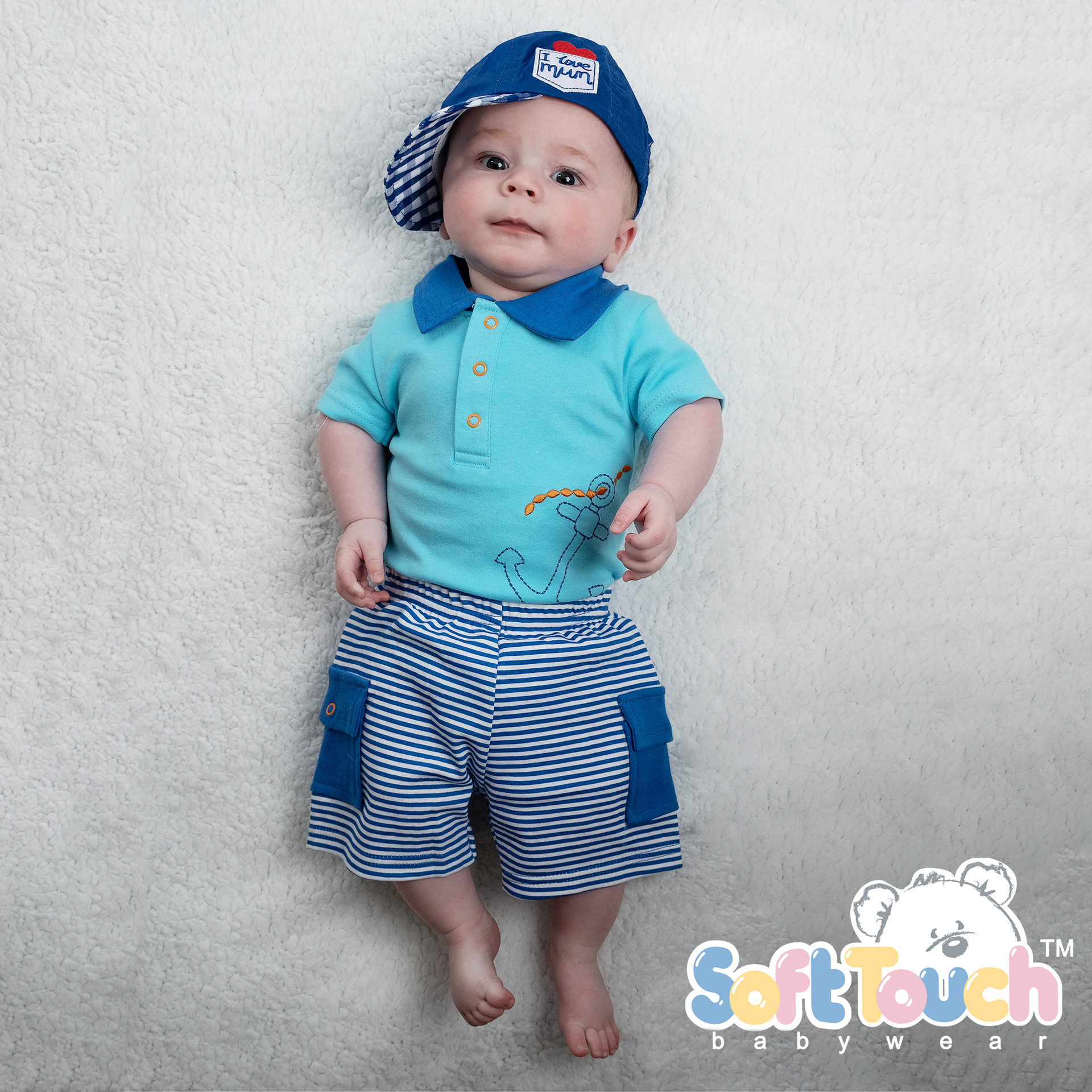 Royal Blue Summer Cap w/'I Love Mum ' Emb' No. H74-RB