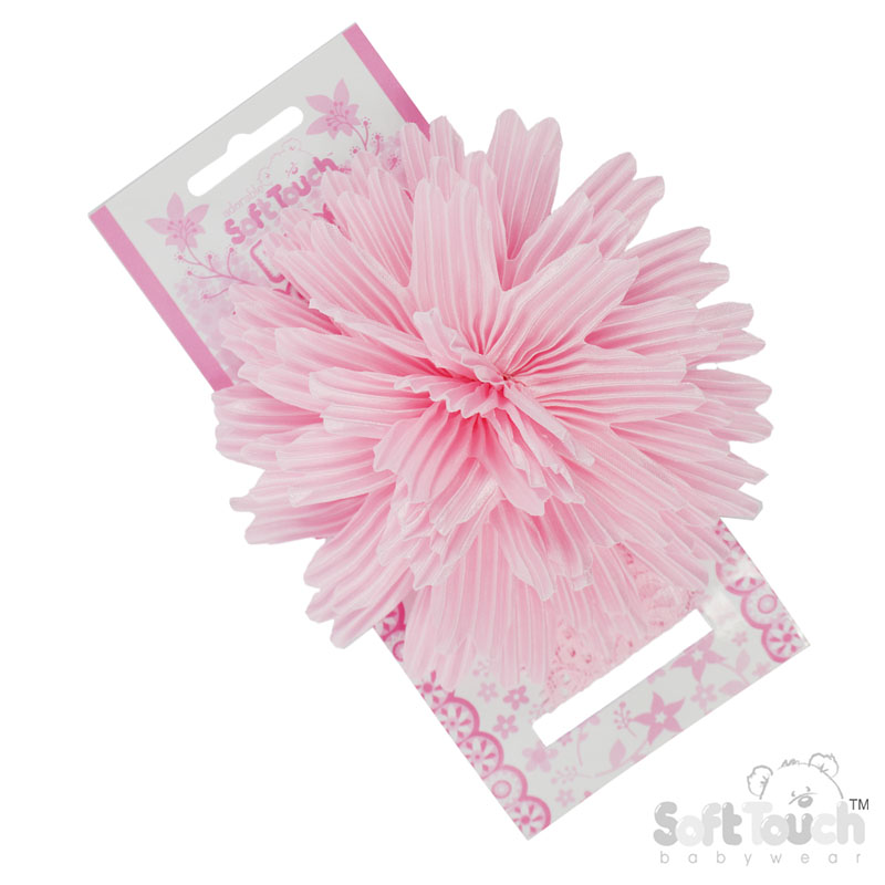 Pink Lace Headband w/Large Flower : HB100-P