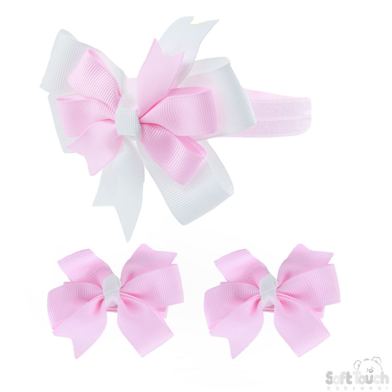 Headband & Clip Set W/Bows No. HB107