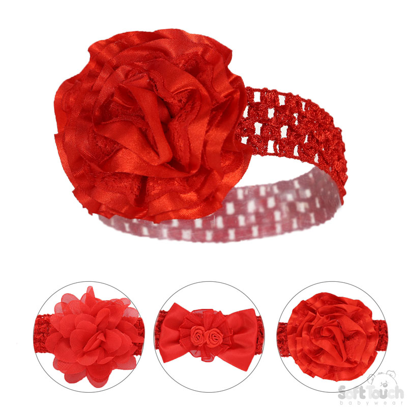 Small Red Crochet Headband HB108-X
