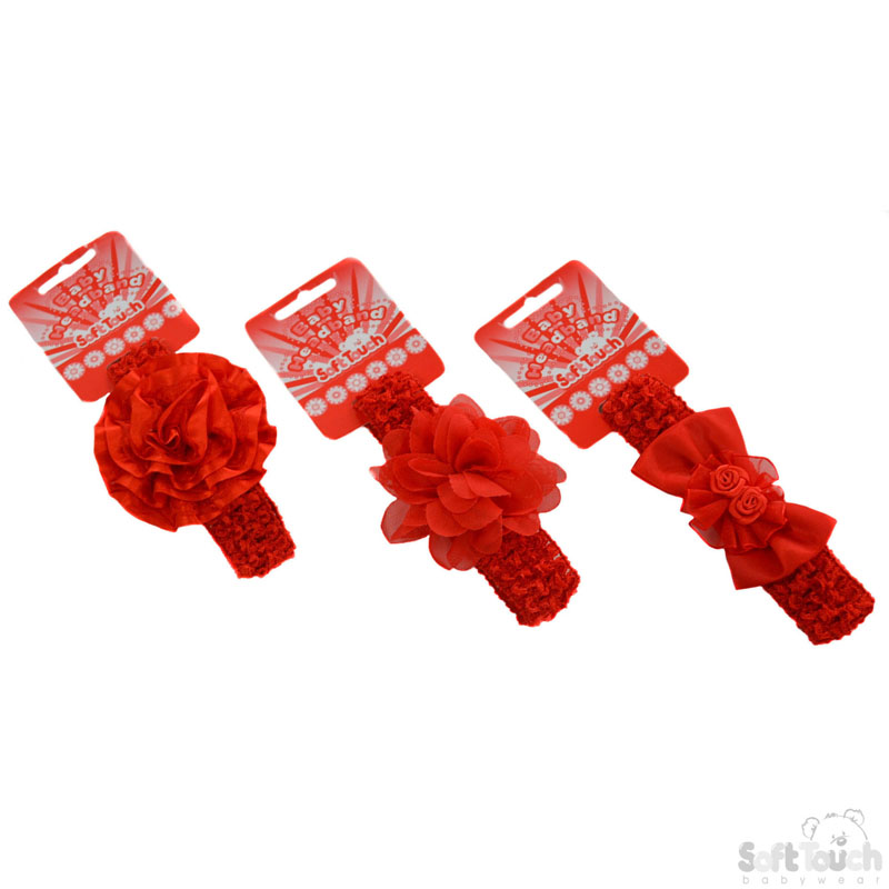 Small Red Crochet Headband HB108-X