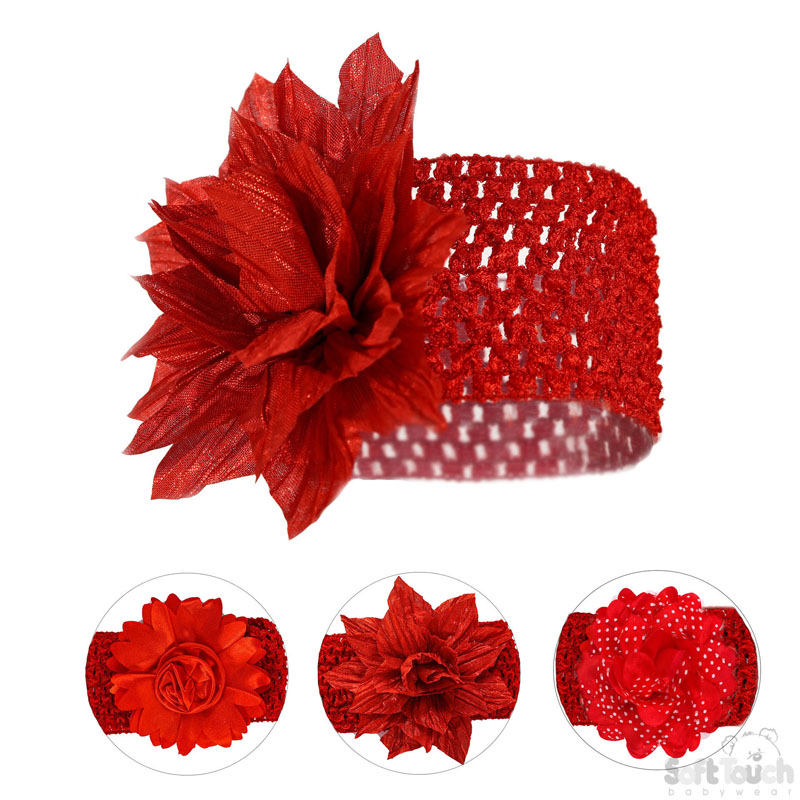 Large Red Crochet Headband HB110-X