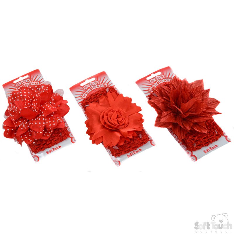 Large Red Crochet Headband HB110-X