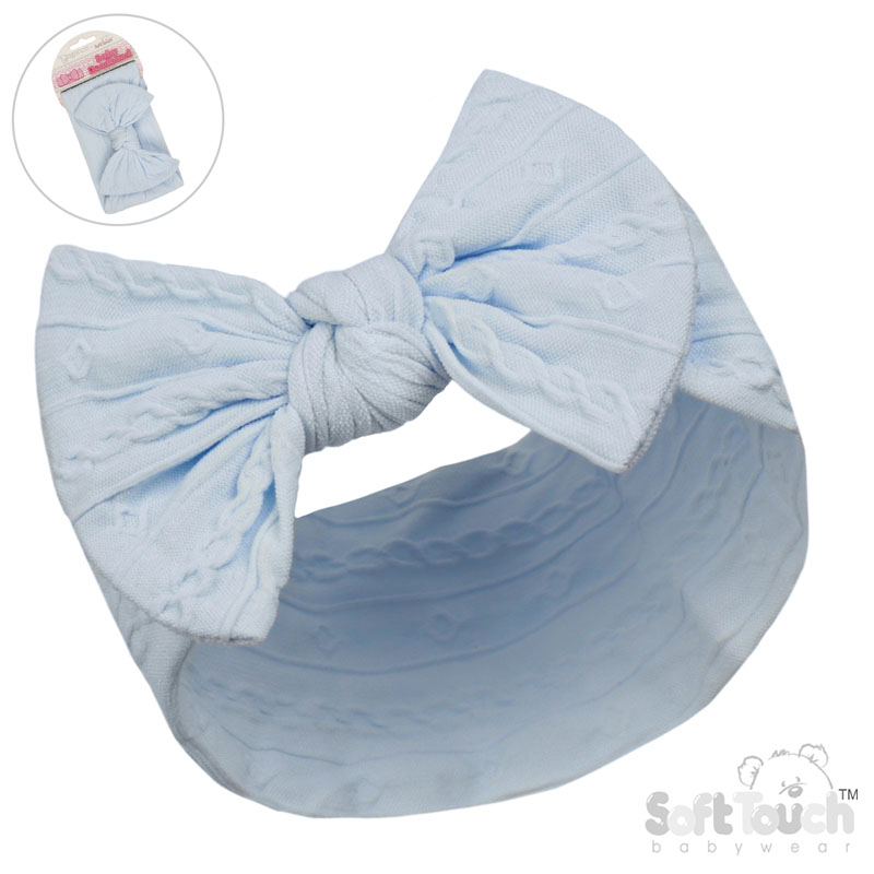 Blue Cable Headband w/Bow : HB112-B