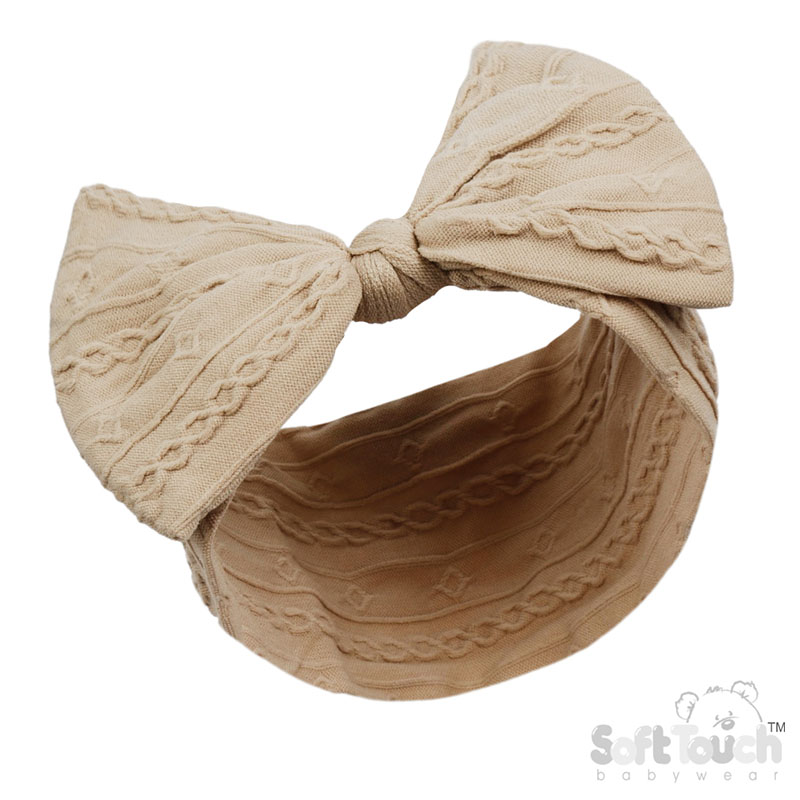 Coffee Cable Headband w/Bow : HB112-COF