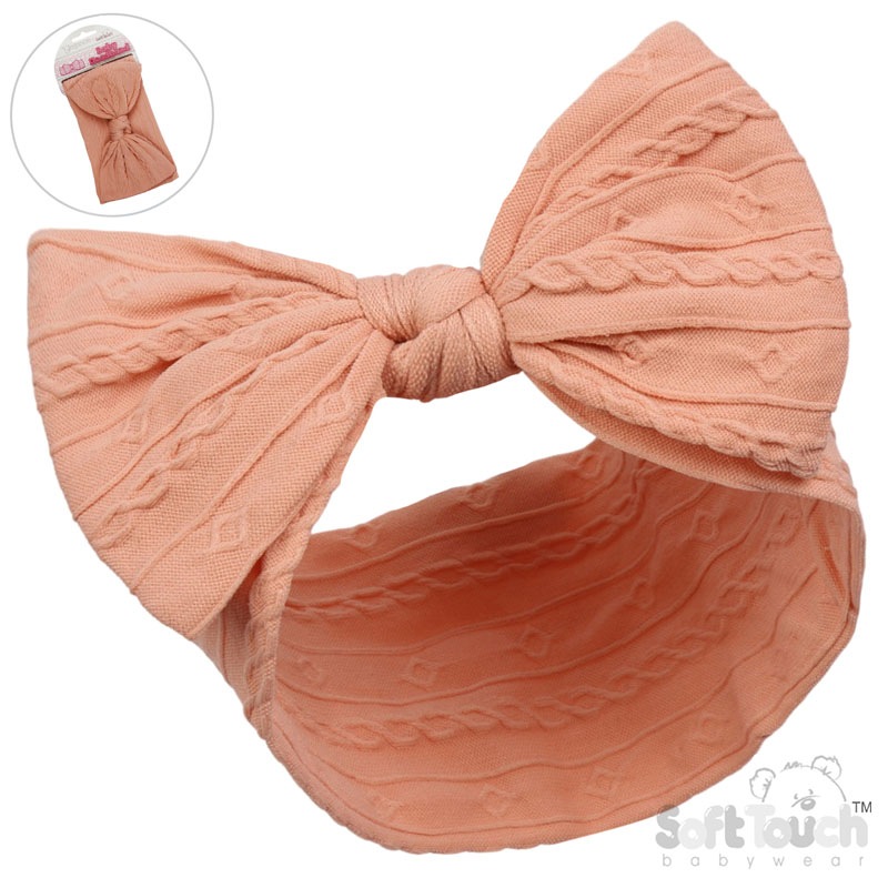 Rose Gold Cable Headband w/Bow : HB112-RO