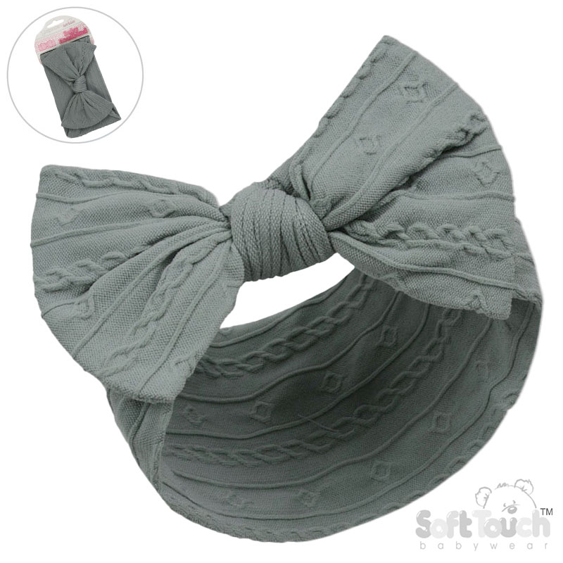 Sage Green Cable Headband w/Bow : HB112-SG