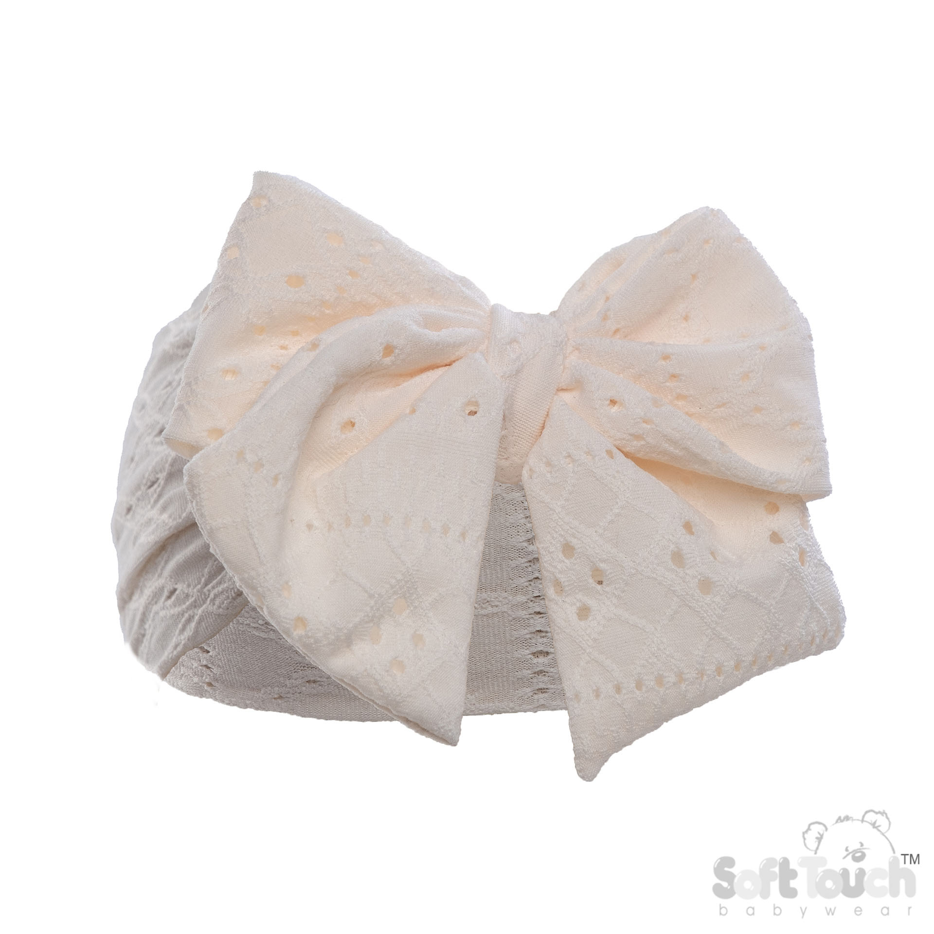 Cream Cable Headband w/Large Bow : HB118-C
