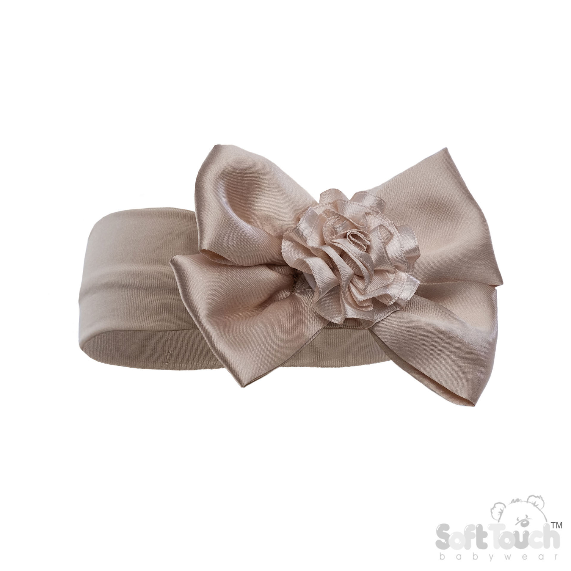 Coffee Headband w/Bow & Flower : HB120-COF