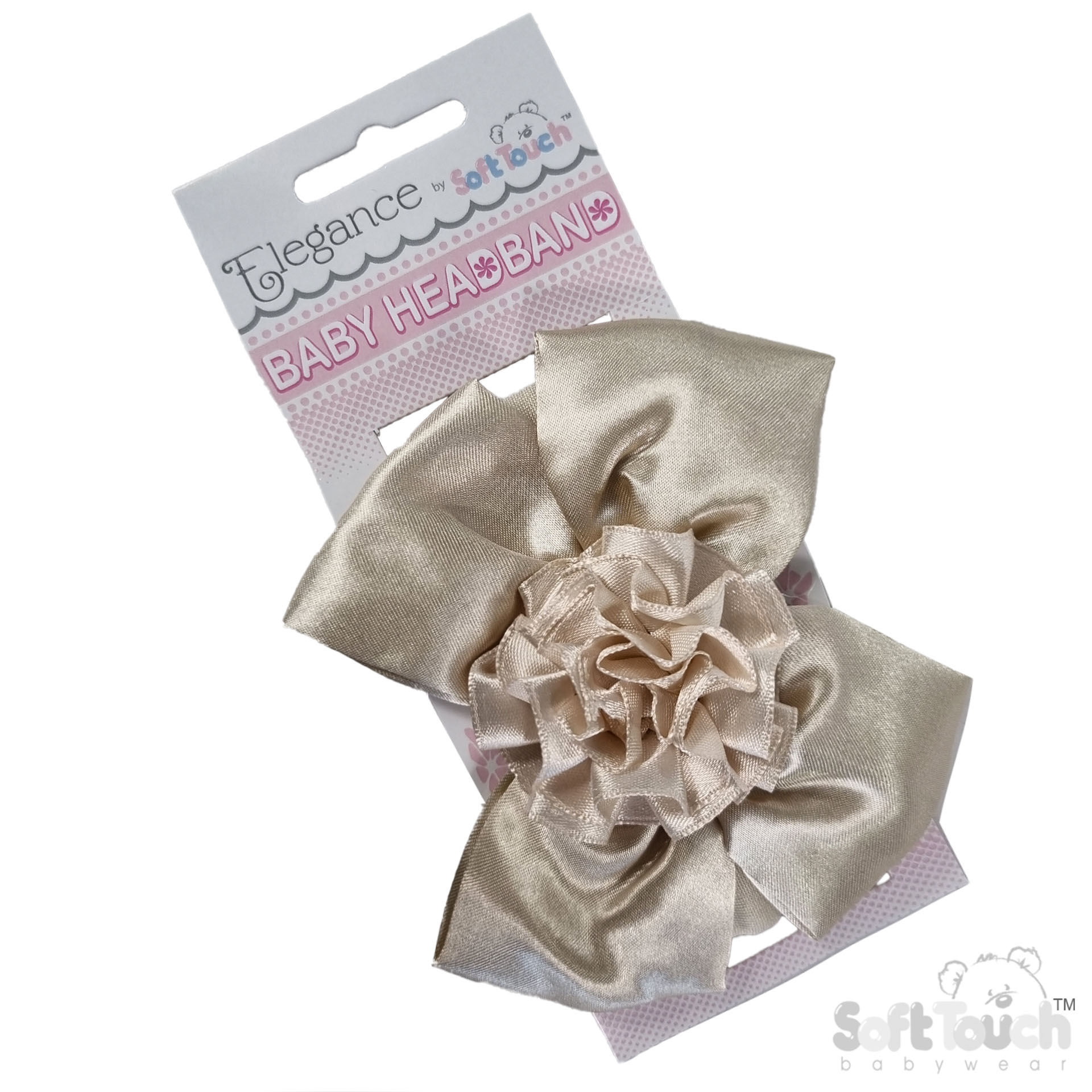 Coffee Headband w/Bow & Flower : HB120-COF