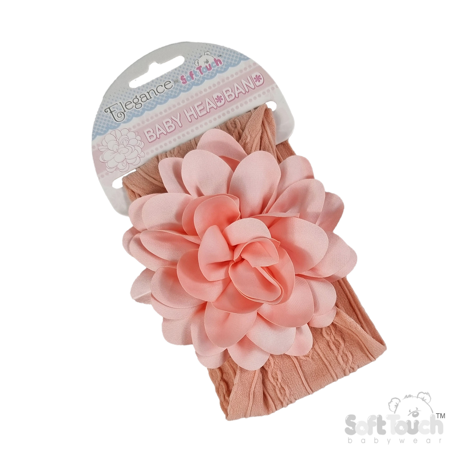 Rose Gold Cable Headband w/Large Flower : HB122-RO