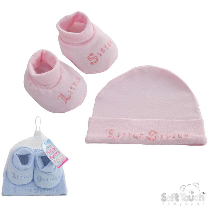 Little Brother/Sister Hat & Bootee Set No. HB24