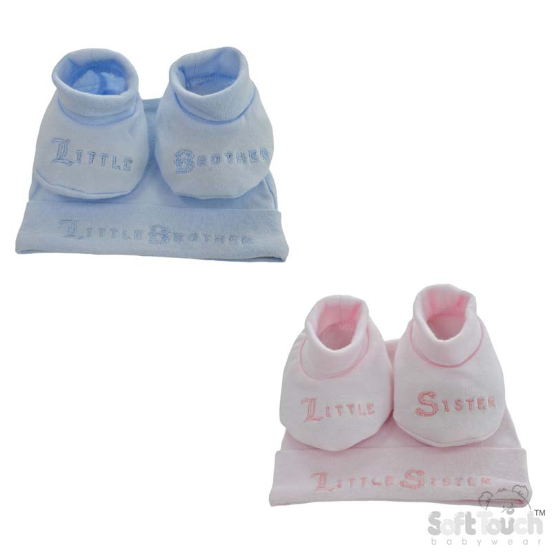 Little Brother/Sister Hat & Bootee Set No. HB24