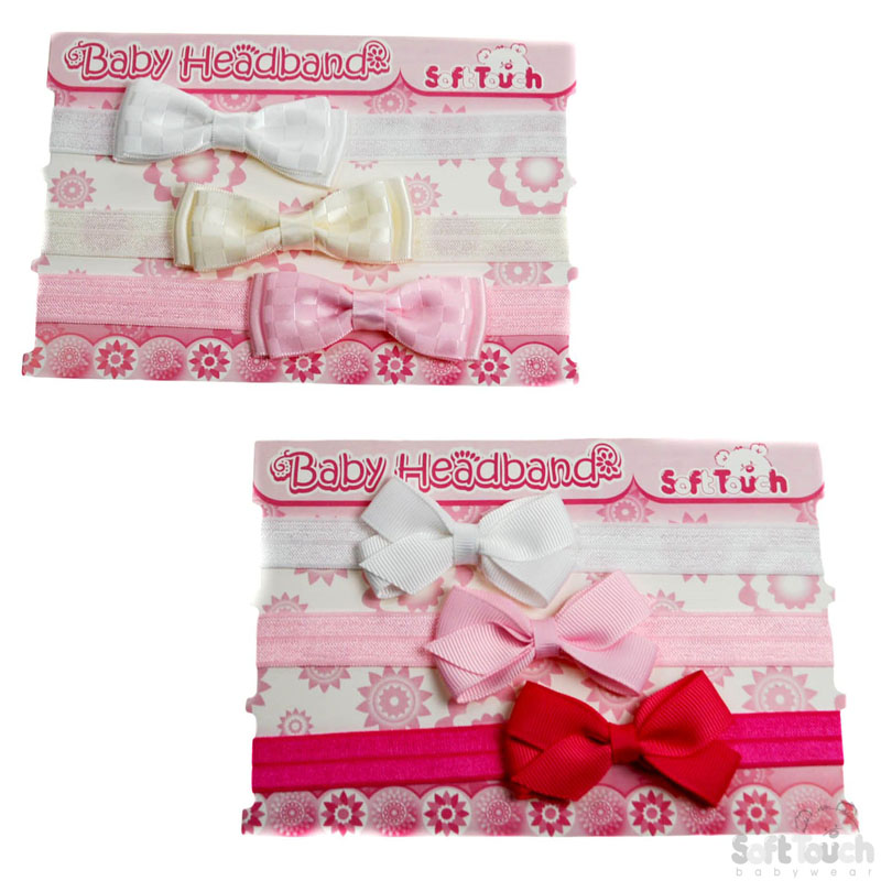 3 Pack Plain Bow Headband No. HB52-17