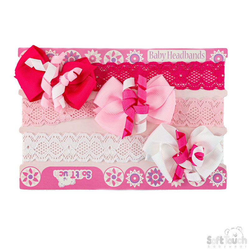 3 Pc Headband Set W/Korker Flower No.HB66