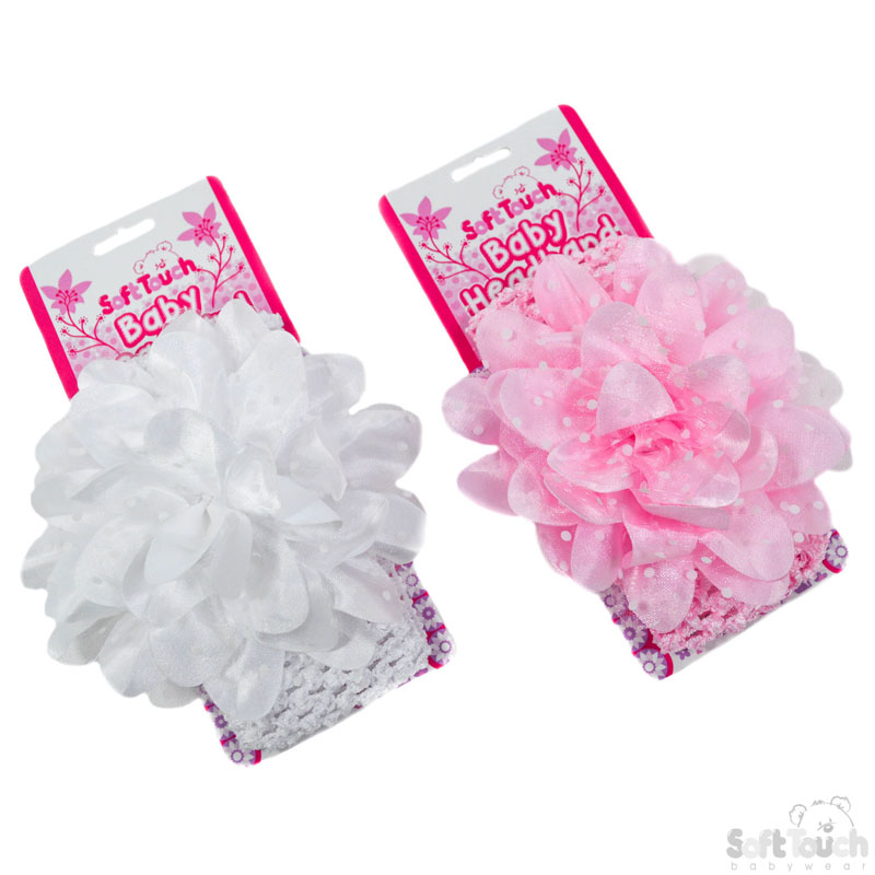 Crochet Headband W/Spotty Flower No. HB80