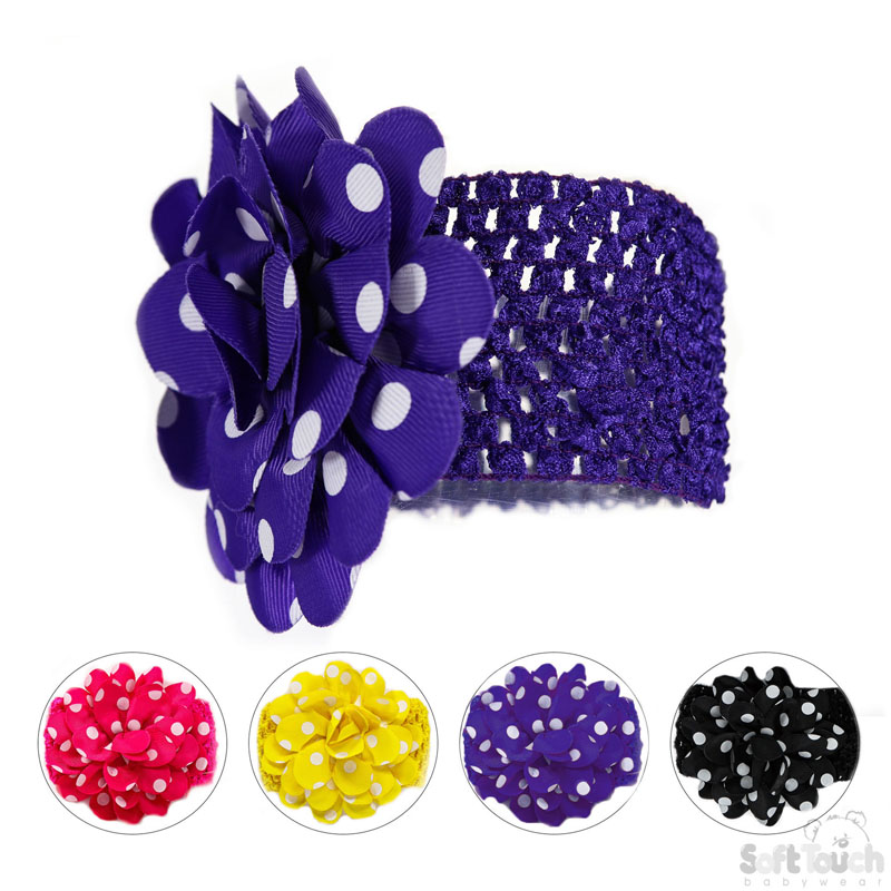 Infants Crochet Headbands W/Spotty Flower No. HB84